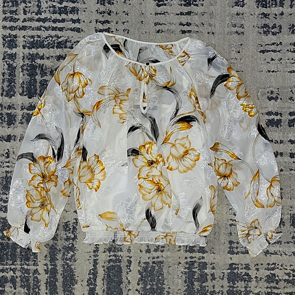 White House Black Market Long Sleeve Blouse